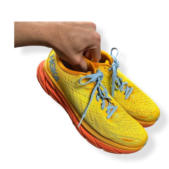 Hoka One One Clifton 8 Radiant Yellow Running‎ Walking Shoes Sneaker Mens 9.5D